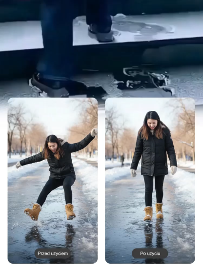 Niewidoczne raki do wędrówek po śniegu na zewnątrz