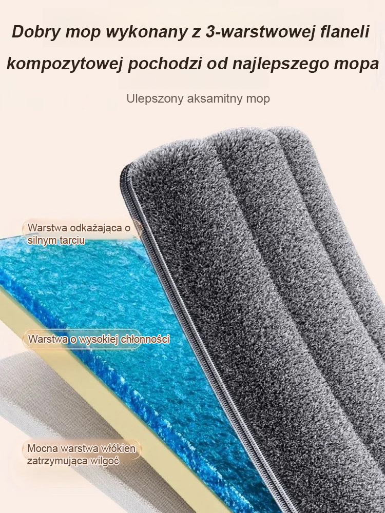 Mop płaski tęczowy ze stopu aluminium