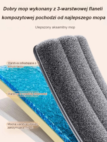 Mop płaski tęczowy ze stopu aluminium