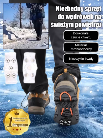 Niewidoczne raki do wędrówek po śniegu na zewnątrz