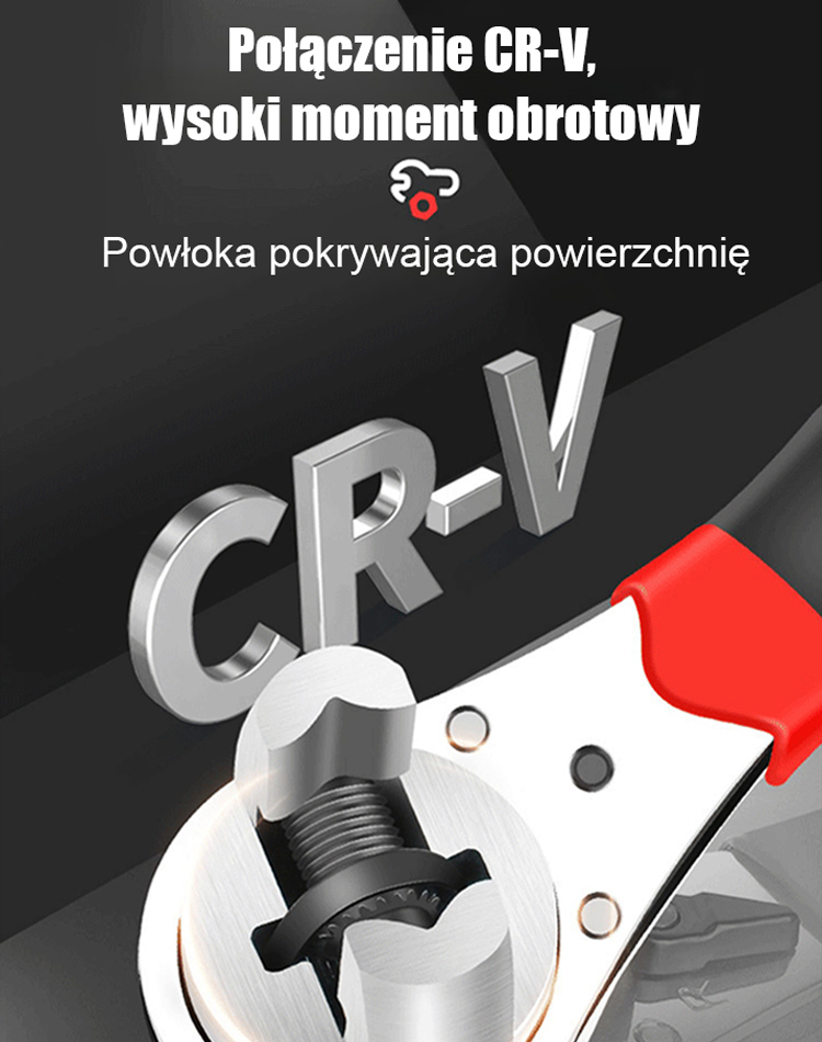 Klucz grzechotkowy z możliwością regulacji w wielu rozmiarach