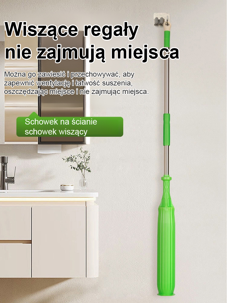 【Wolne ręce】Mop z włókna bambusowego bez potrzeby mycia, usuwający olej i brud, z funkcją samodzieln