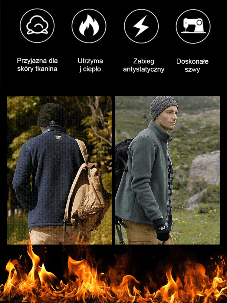 【Norweska marka premium outdoorowa】Kurtka polarowa dwustronna ✨99% kaszmiru✨ Ocena ciepła do -20°C