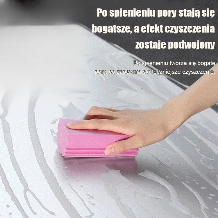 Wielofunkcyjna gąbka czyszcząca o dużej chłonności wody.