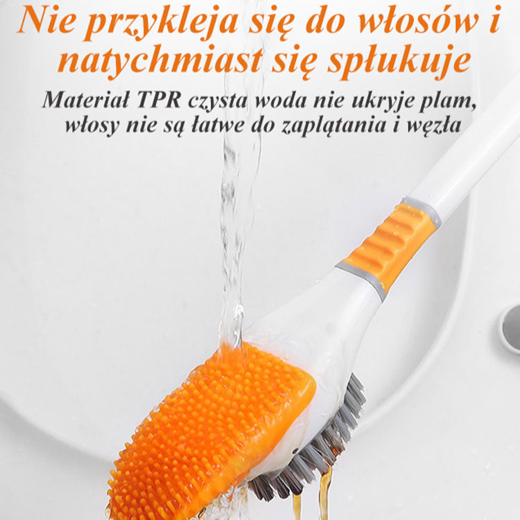 2 w 1 Silikonowa szczotka toaletowa do montażu na ścianie