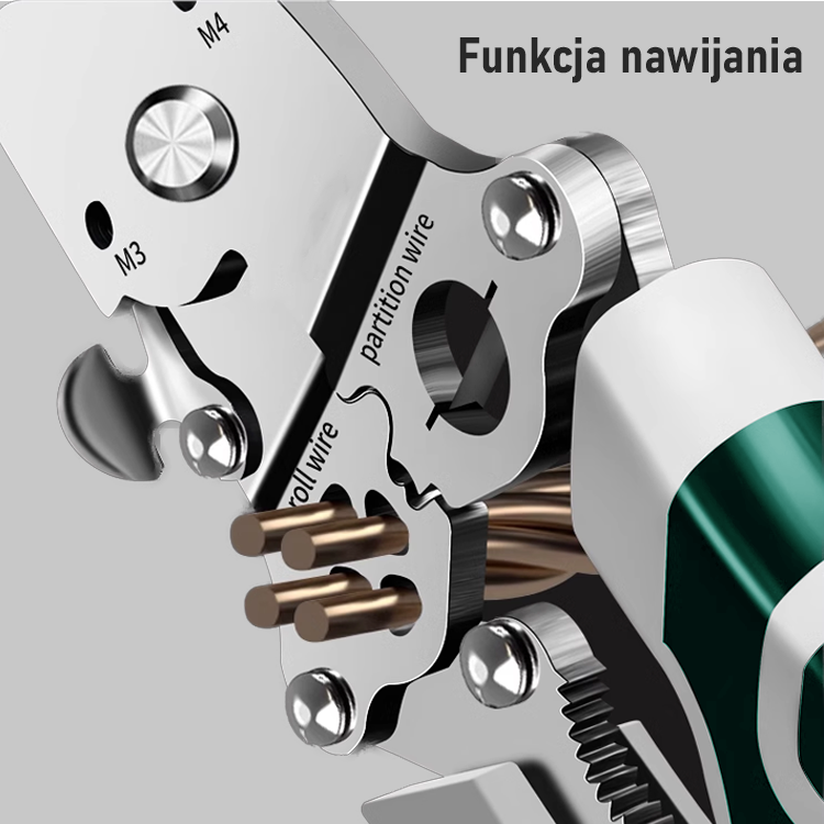 Składane wielofunkcyjne szczypce do zdejmowania izolacji.