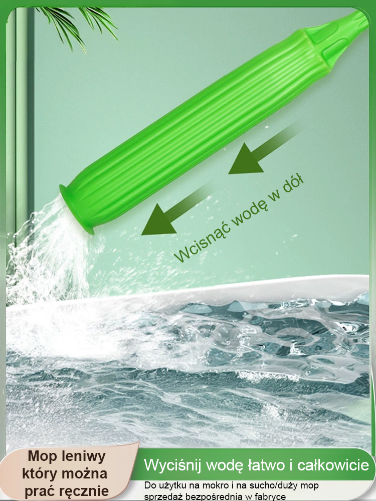 【Wolne ręce】Mop z włókna bambusowego bez potrzeby mycia, usuwający olej i brud, z funkcją samodzieln