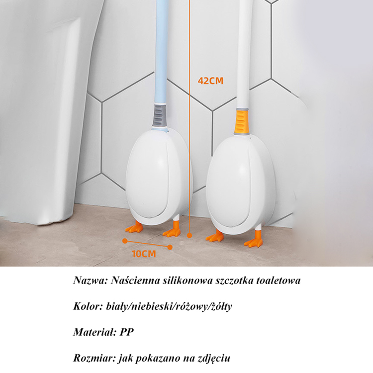 2 w 1 Silikonowa szczotka toaletowa do montażu na ścianie