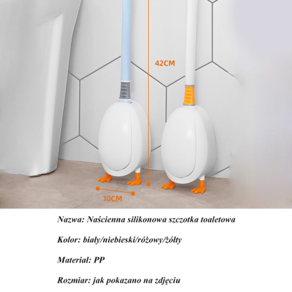 2 w 1 Silikonowa szczotka toaletowa do montażu na ścianie