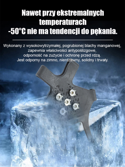 Niewidoczne raki do wędrówek po śniegu na zewnątrz