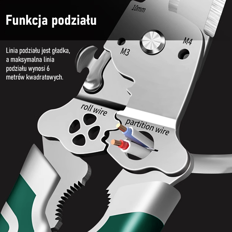 Składane wielofunkcyjne szczypce do zdejmowania izolacji.