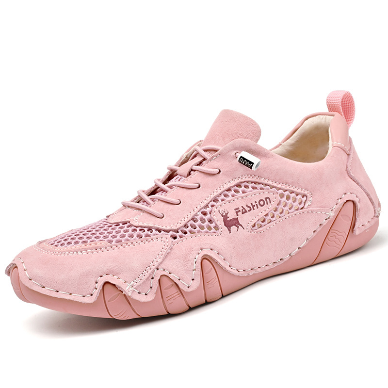 【⏰Remise de 70 % aujourd’hui】Chaussures de marche décontractées en cuir véritable avec empeigne en mesh respirant pour l'extérieur