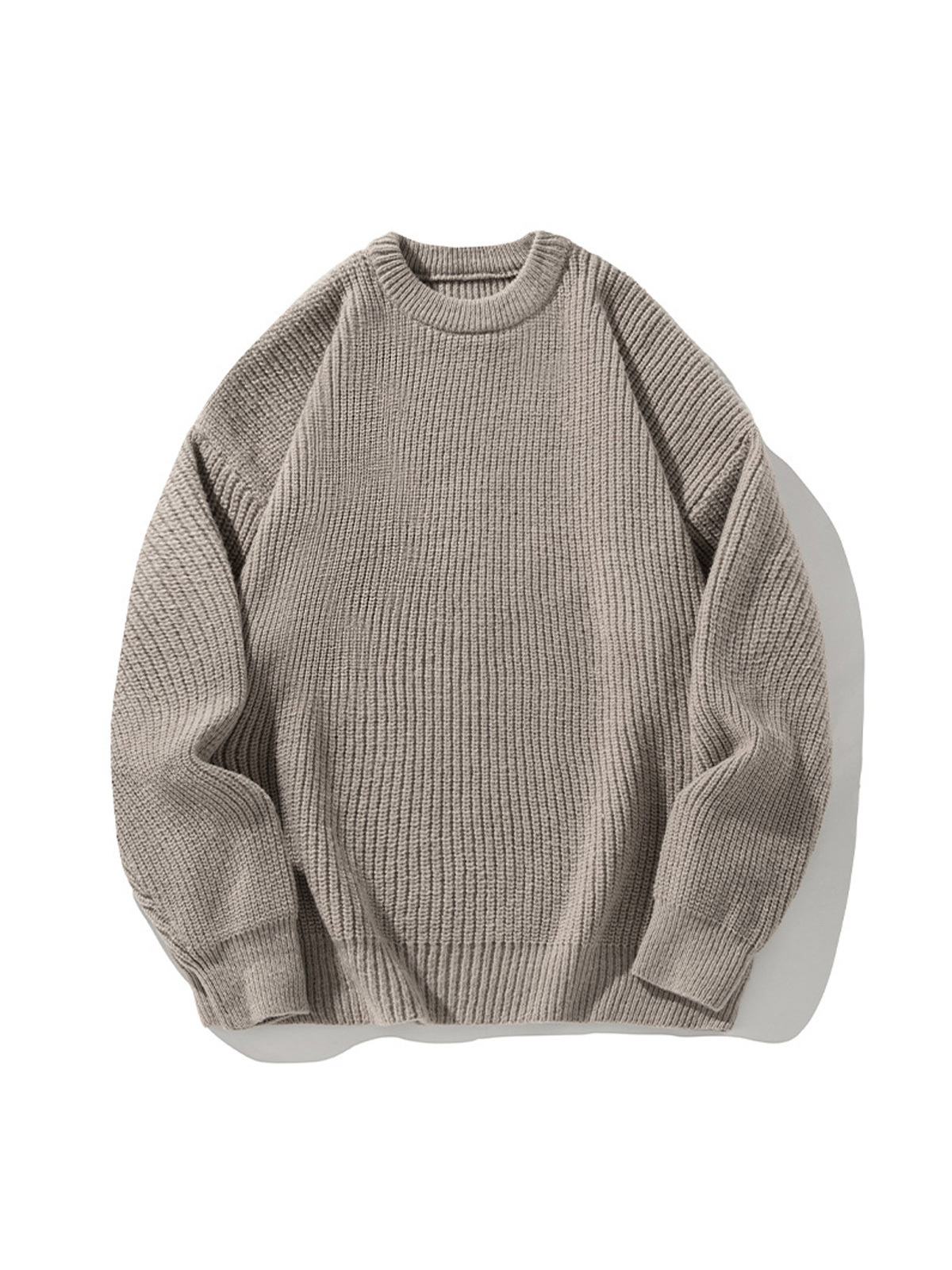 Men's Casual Round Neck Solid Color Comfortable Knitted Sweater