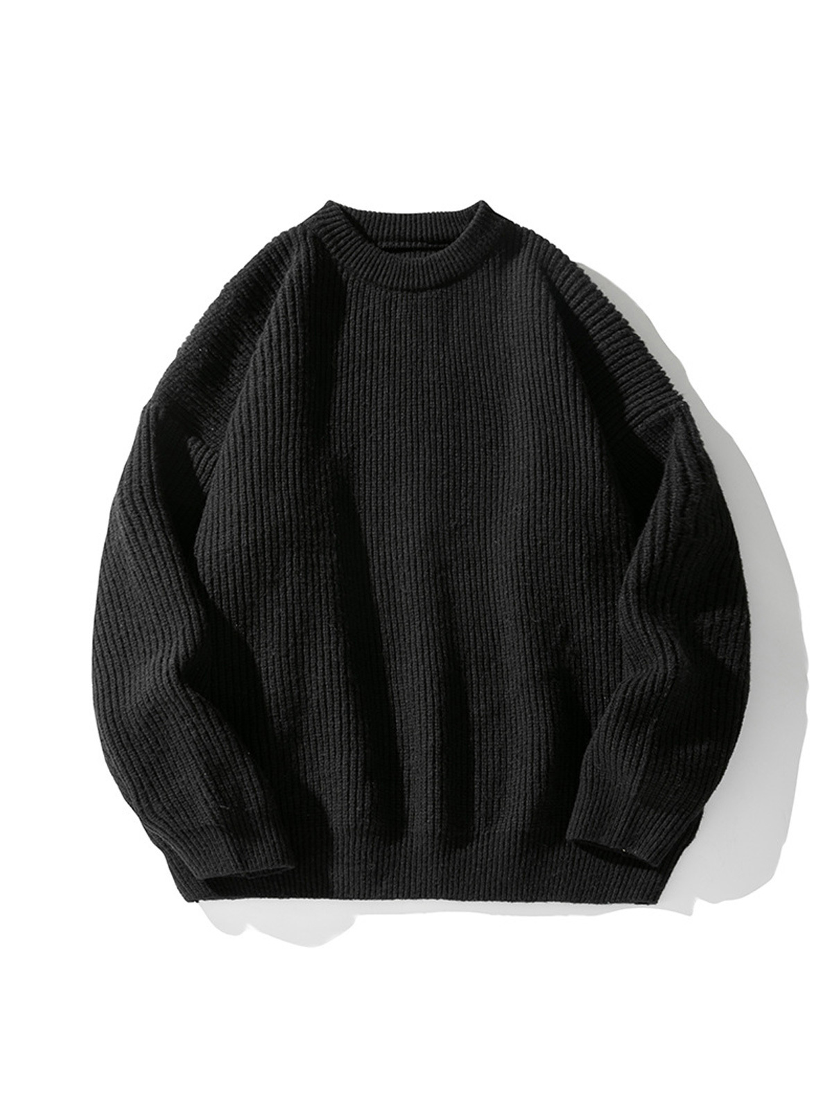 Men's Casual Round Neck Solid Color Comfortable Knitted Sweater