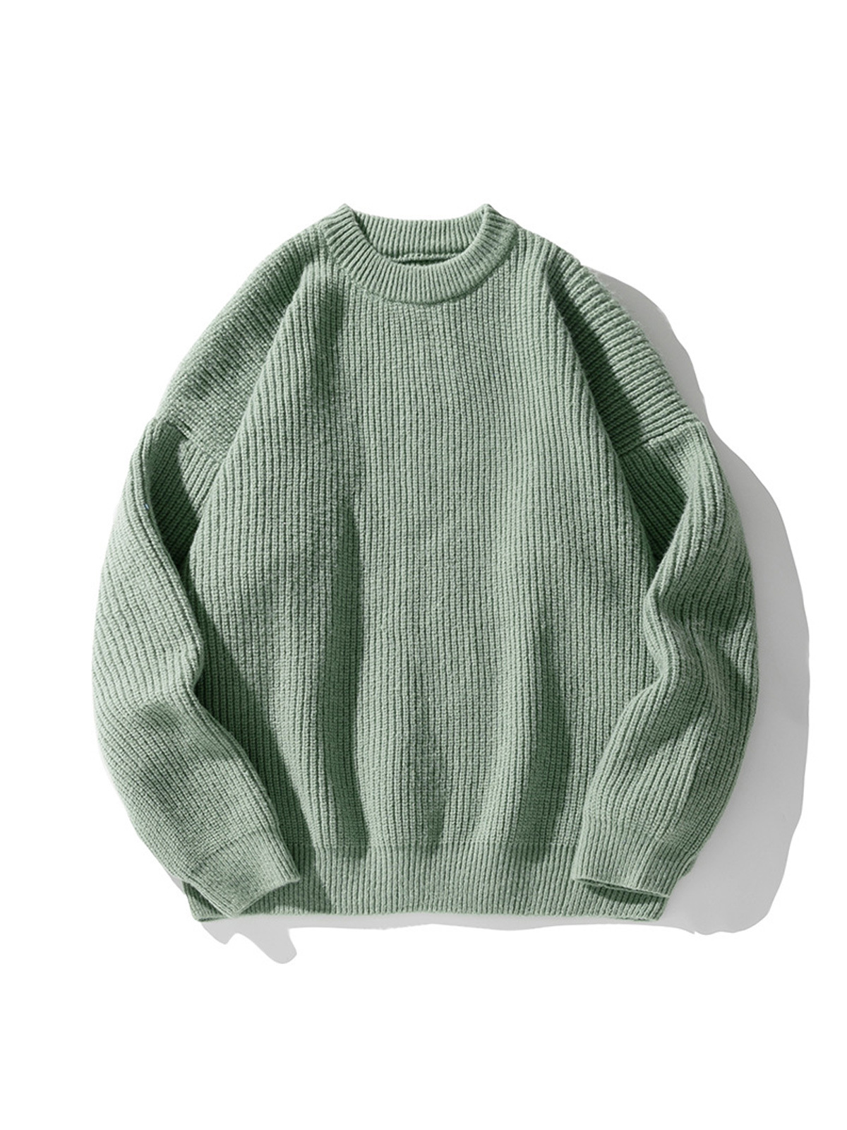 Men's Casual Round Neck Solid Color Comfortable Knitted Sweater