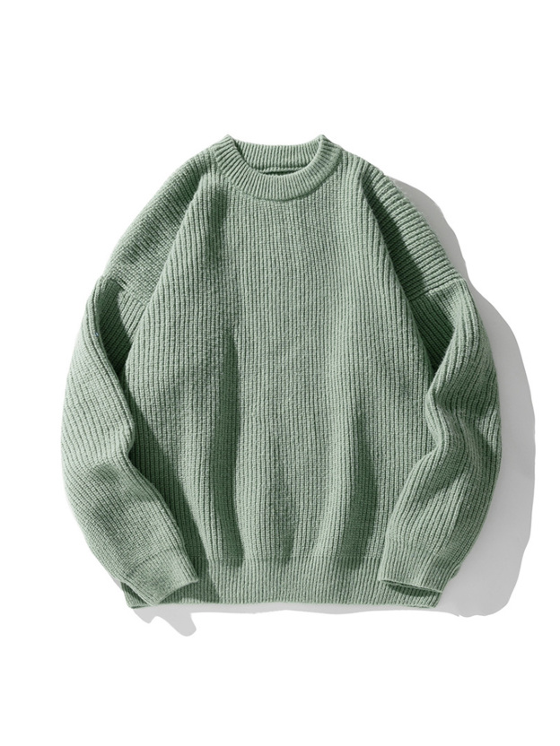 Men's Casual Round Neck Solid Color Comfortable Knitted Sweater