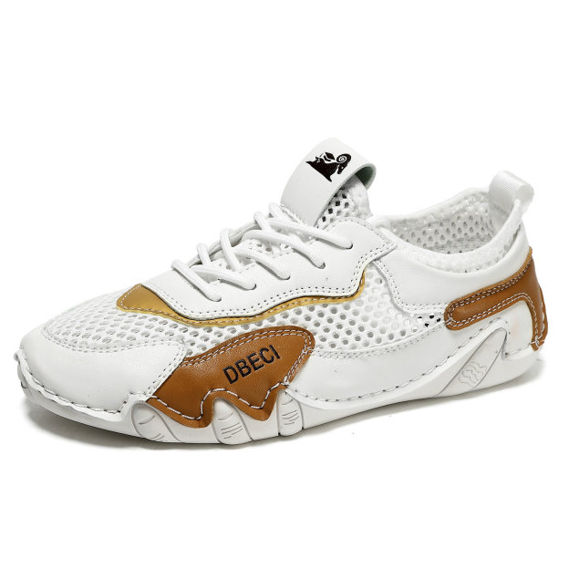 【⏰Remise de 70 % aujourd’hui】Chaussures de marche décontractées en cuir véritable avec empeigne en mesh respirant pour l'extérieur