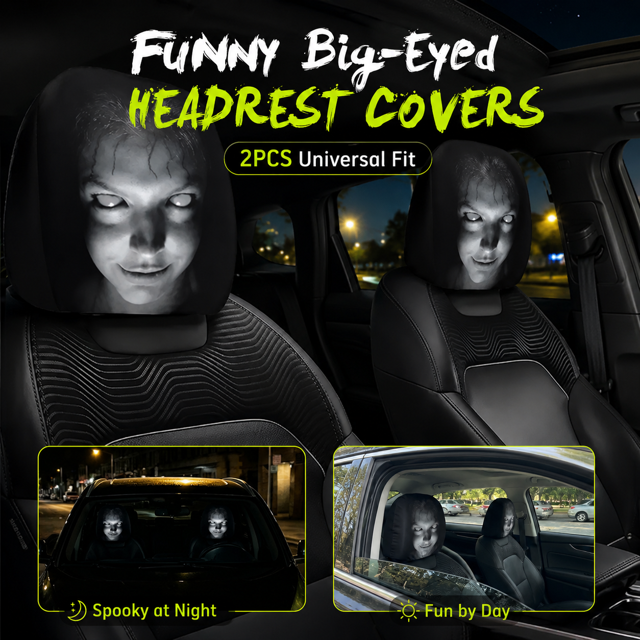 Funny cartoon design headrest covers