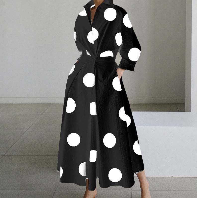 💕Women's Plain Cotton Lapel Shirt Wrap Dress