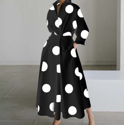 💕Women's Plain Cotton Lapel Shirt Wrap Dress
