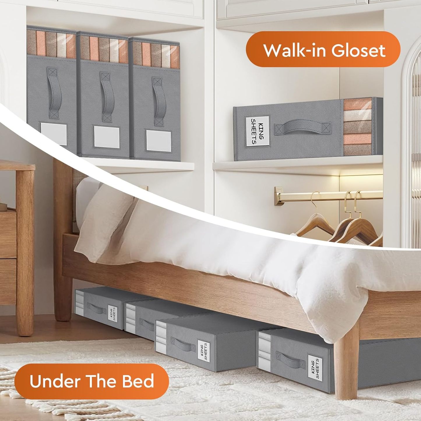 Sturdy Foldable Bed Sheet Closet Organizers and Storage