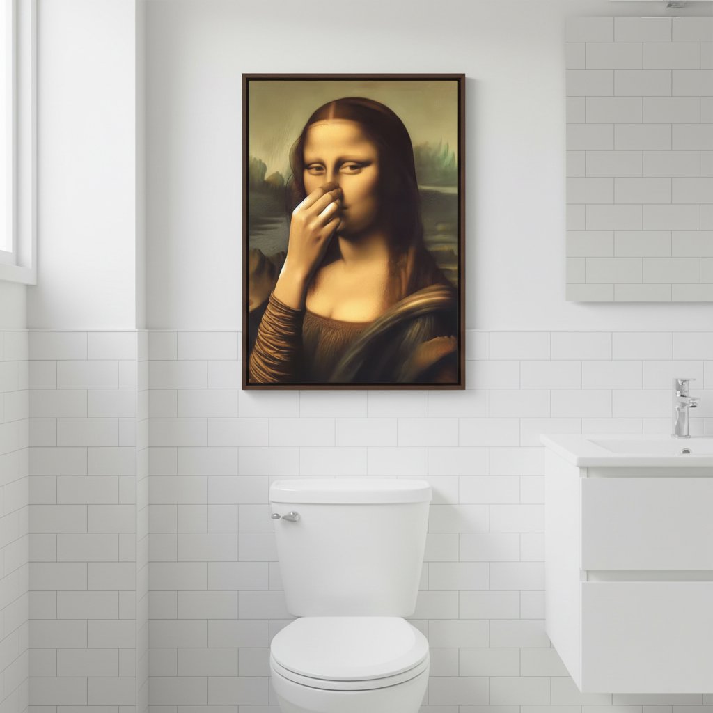Mona Lisa trzymająca nos – obraz na płótnie do łazienki