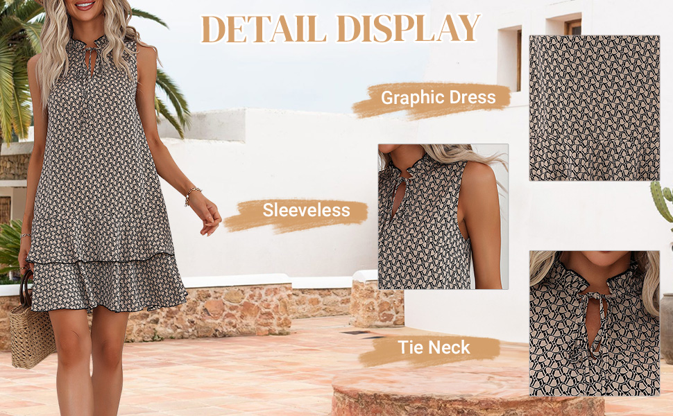 SweatyRocks Women's Print Casual Smock Dress Tiered Ruffle Hem Dress