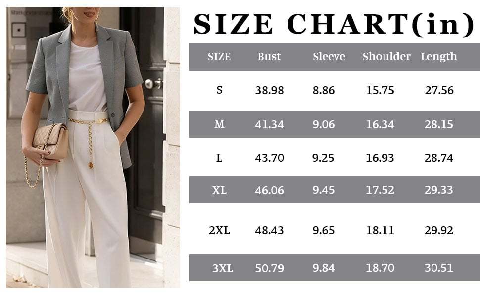 Women's Short Sleeve Casual Blazer Lapel Open Front Work Office Jacket