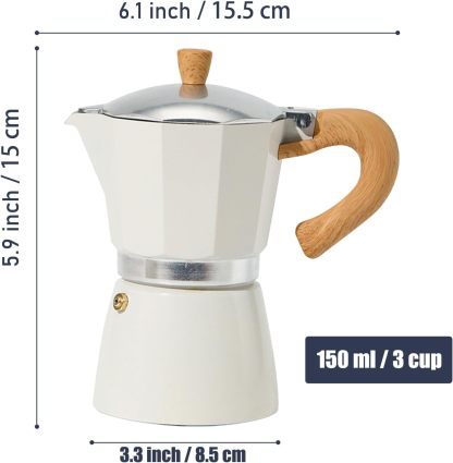 Aluminiowy ekspres do kawy Moka Pot 3/6, filiżanki do espresso, ekspres przelewowy do espresso i kawy, przenośny ekspres do kawy włoskiej i kubańskiej na kuchenkę do domu i na kemping