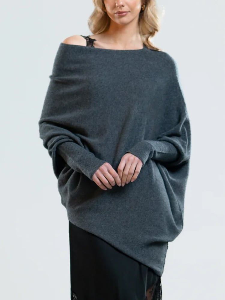 Asymetryczny, drapowany sweter