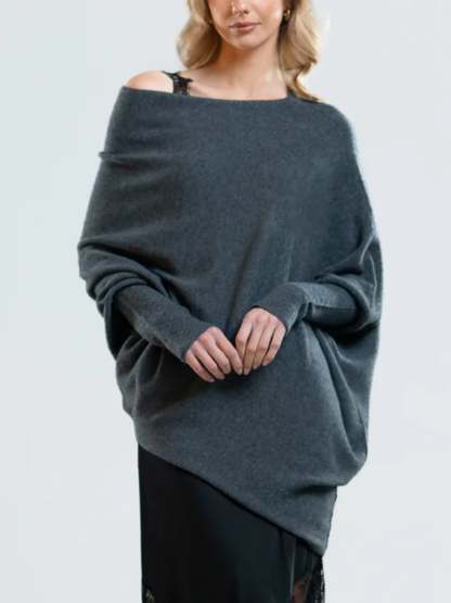 Asymetryczny, drapowany sweter