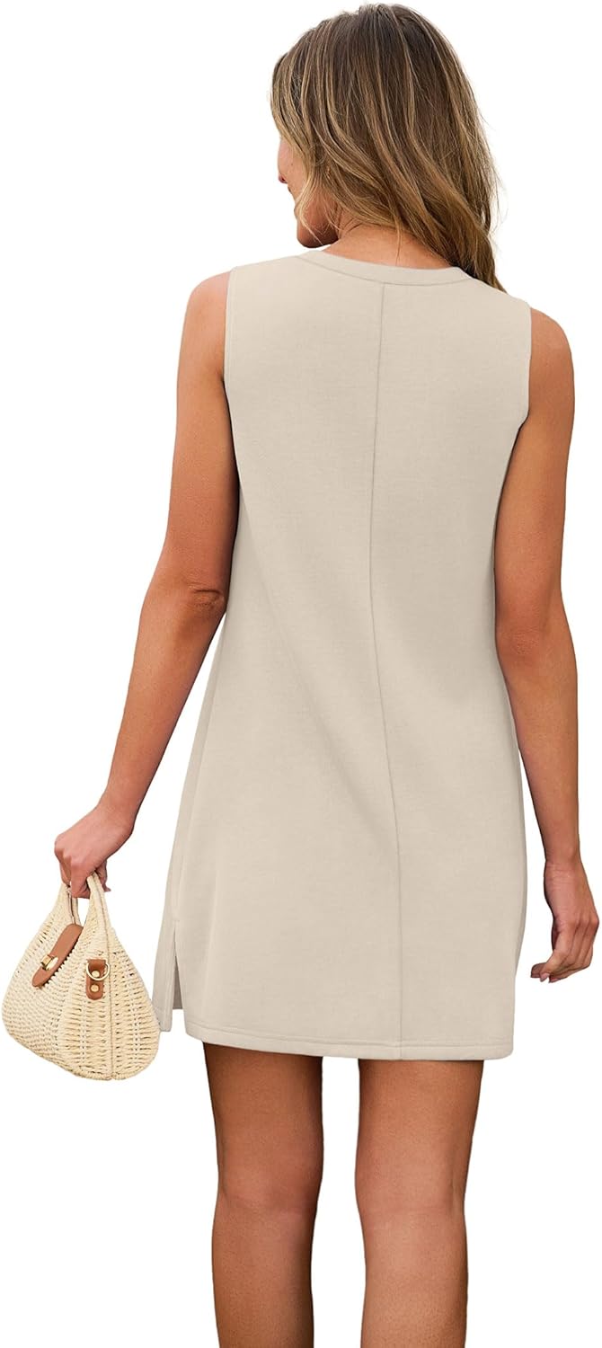 🔥Women's Casual Comfort Sleeveless T Shirt Short Dresses
