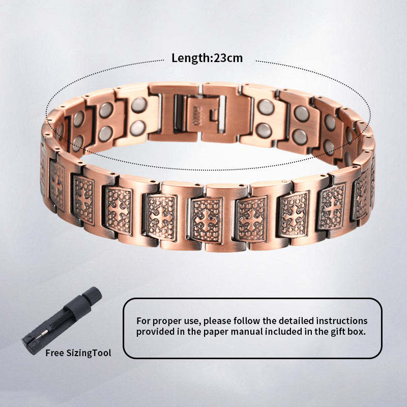 Elegant Rose Gold Clover Magnetic Bracelet - Stylish & Luxurious Copper Chain for Women