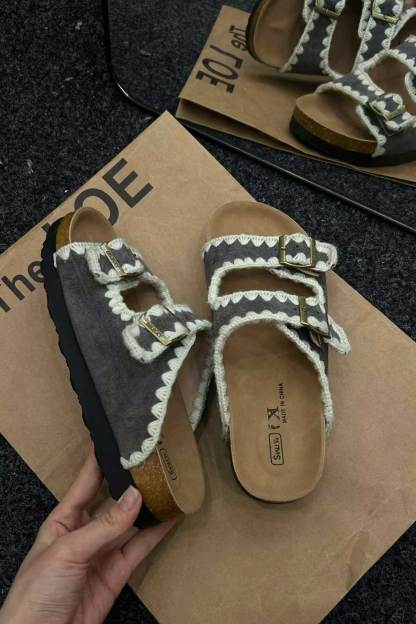 Candy Color Embroidery Platform Sandals