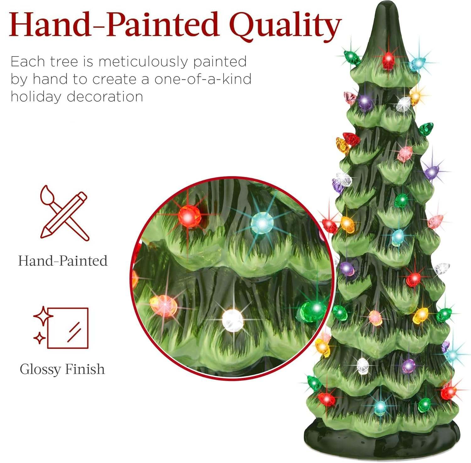 🎁🎄Retro ręcznie malowane choinki stołowe (⏰Ograniczona ilość)