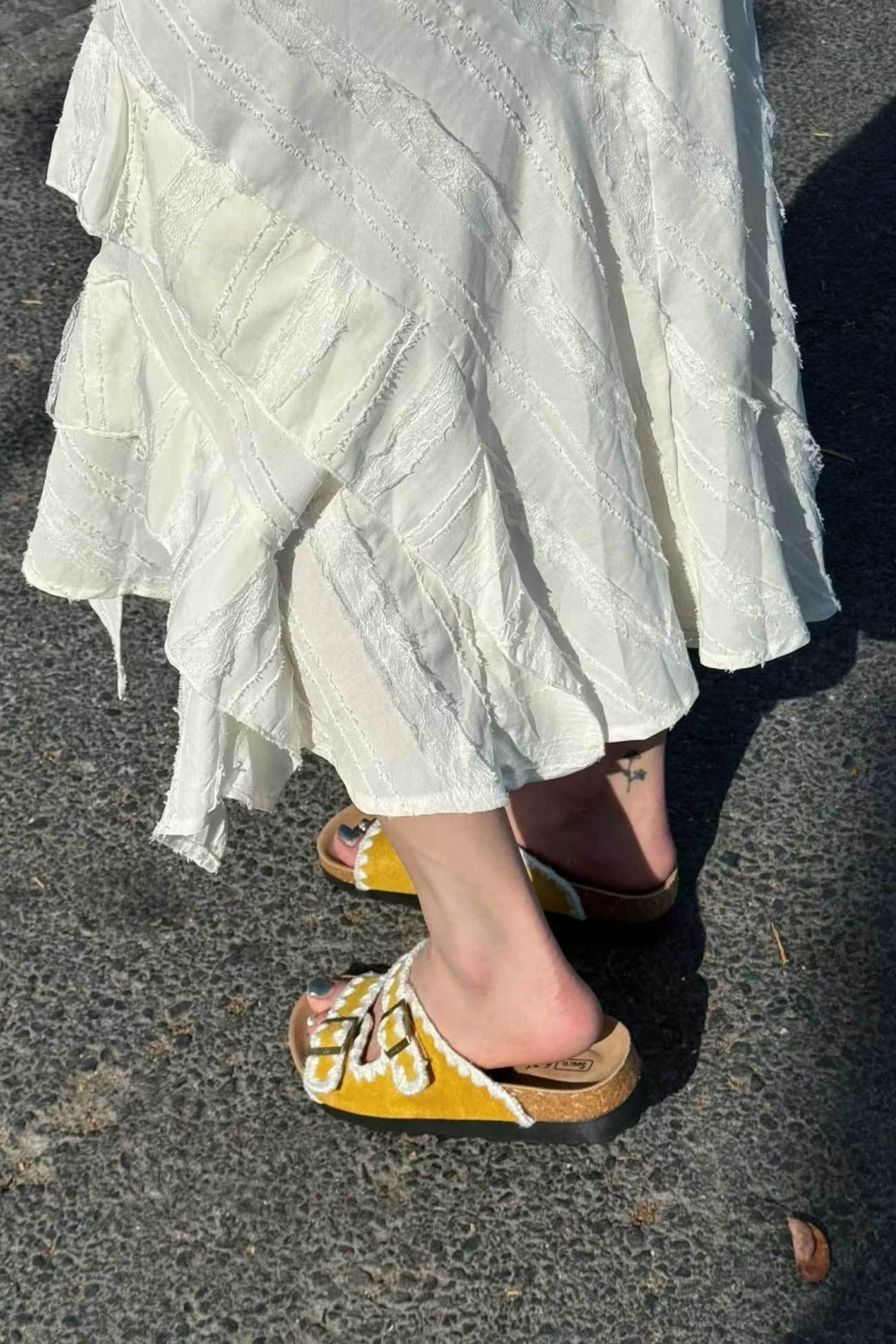 Candy Color Embroidery Platform Sandals