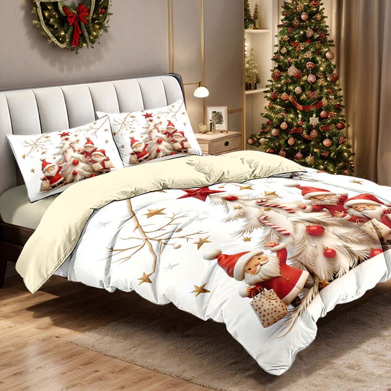 🎅Wyprzedaż świąteczna 49% TANIEJ🎄Świąteczny zestaw pościeli 3-częściowy z motywem bożonarodzeniowym
