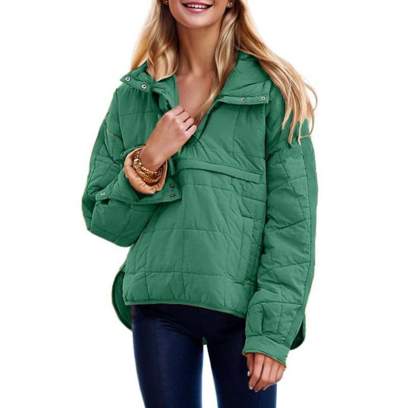 🔥Women's Oversized Hooded Puffer Jacket Quilted Lightweight Winter Warm Pullover Padded Hoodies Coat