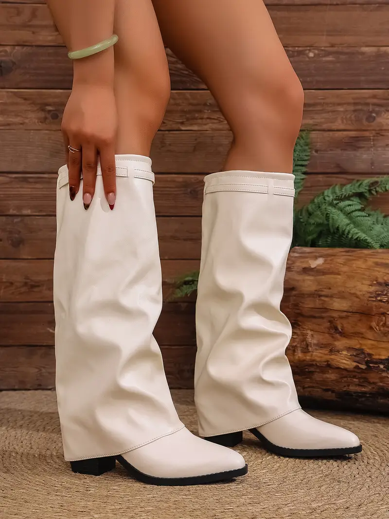 2025 women s autumn/winter new warm pointed toe chunky heel slip-resistant fashionable sexy ankle boots Product details 2
