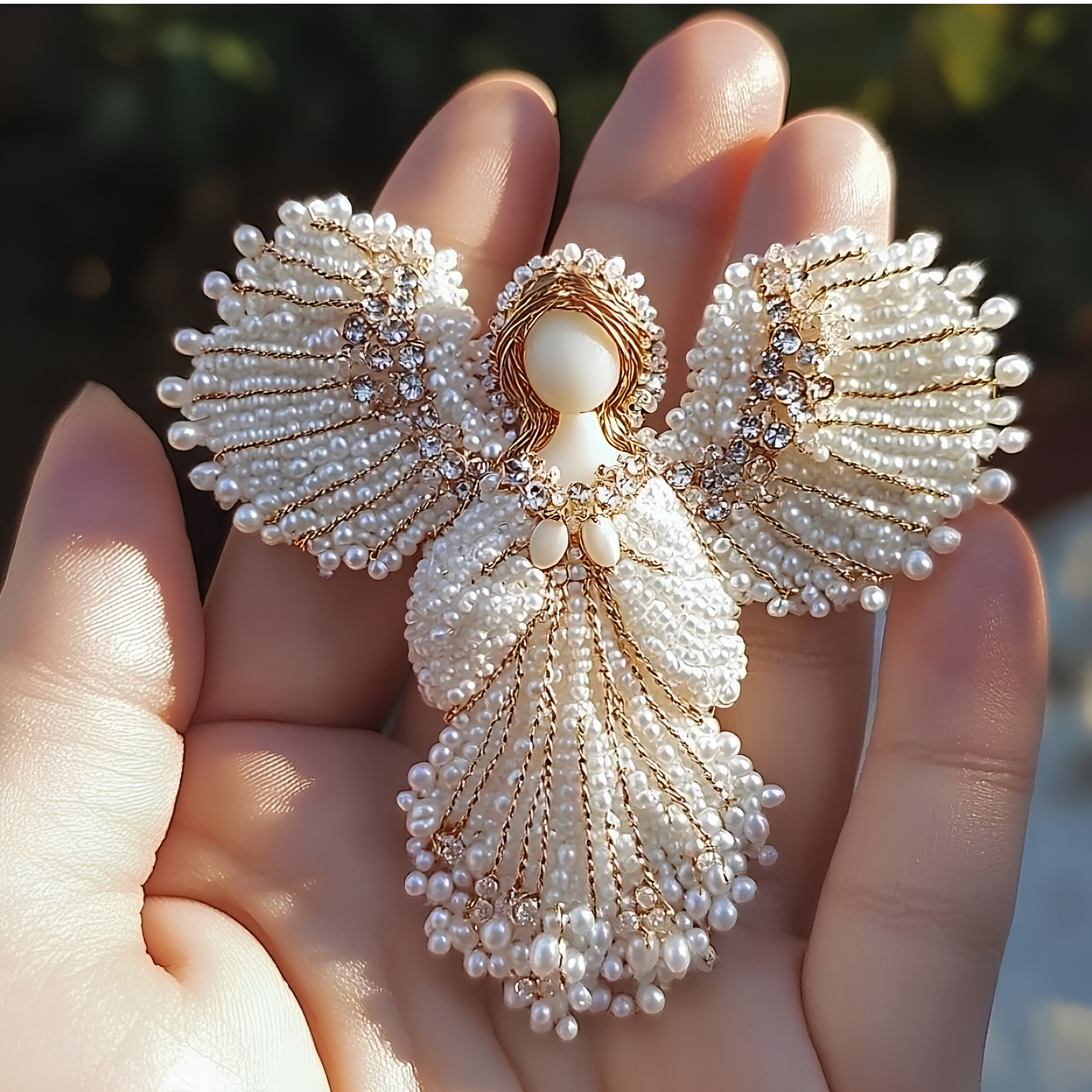 🔥LAST DAY 50% OFF💖Handmade Pearl Angel Brooch