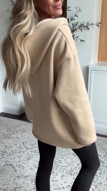 Women's Lapel Splicing Solid Color Casual Sweatshirt