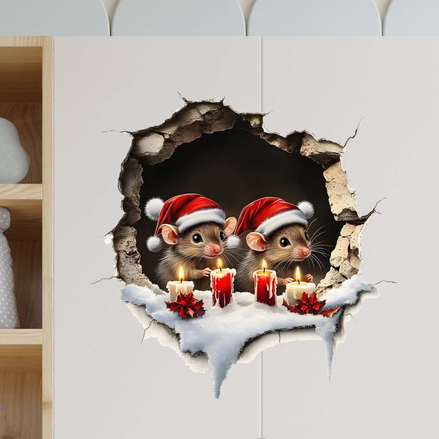 🎅Kreatywne naklejki ścienne z motywem Świętego Mikołaja