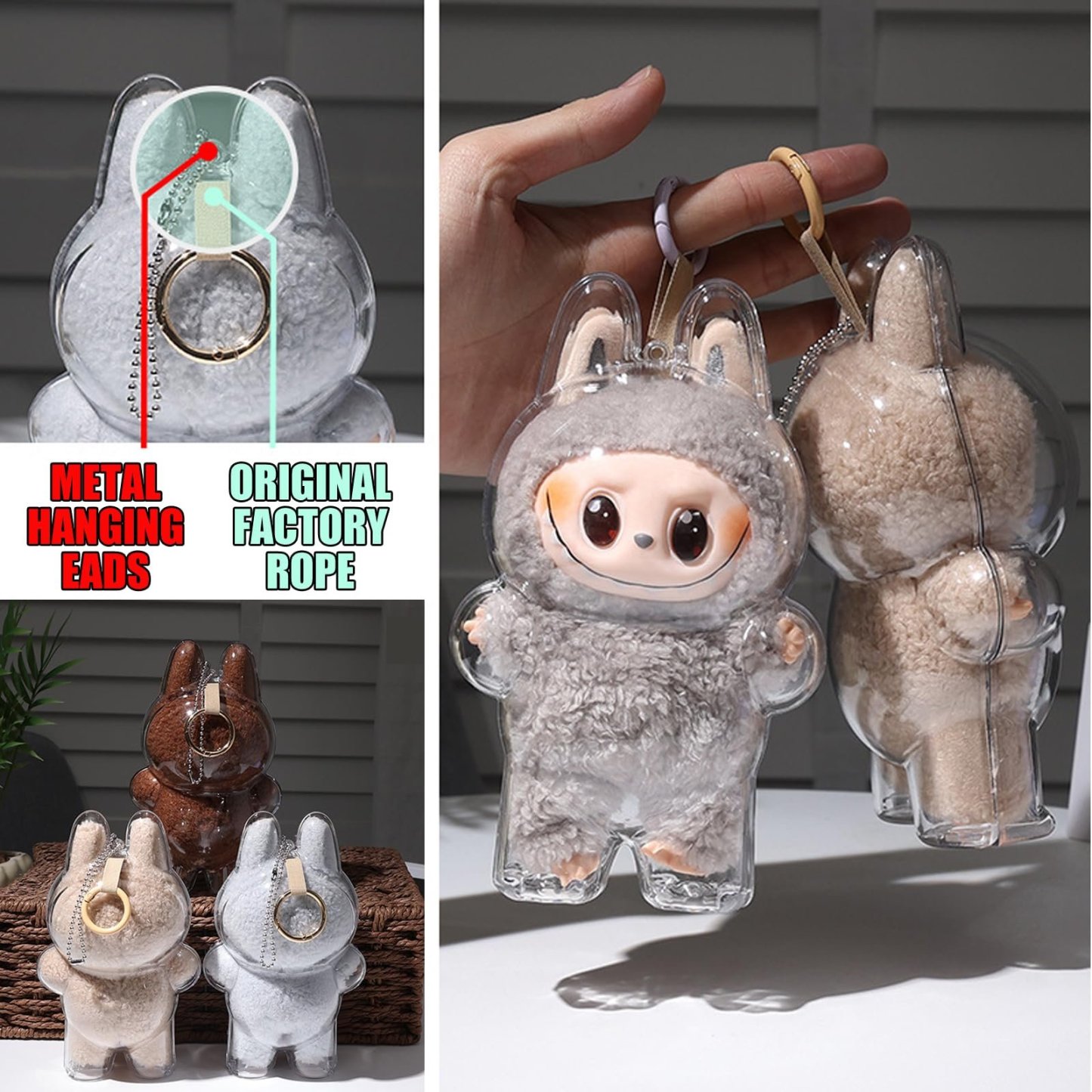 Clear Bag Keychain For LABUBU Plush Doll