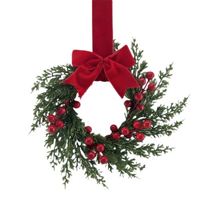 🎄Wczesna wyprzedaż świąteczna🔥Świąteczny mini wianek na szafkę z kokardkami