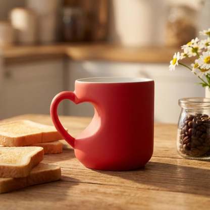 Heart-shaped Color-changing Ceramic Mug