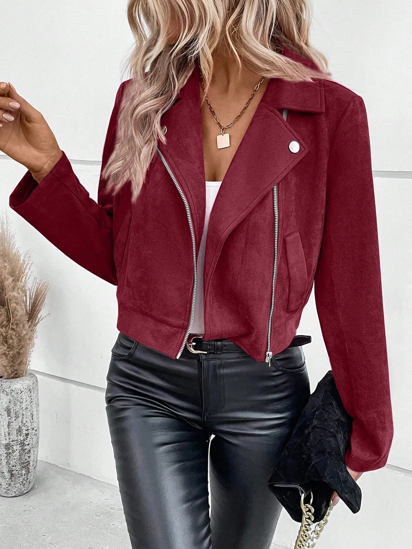 Women's Short Jacket Sweater Lapin Velvet Long Sleeve Shirt Collar Casual Style Polyester Fabric Winter And Autumn Wear display picture 15