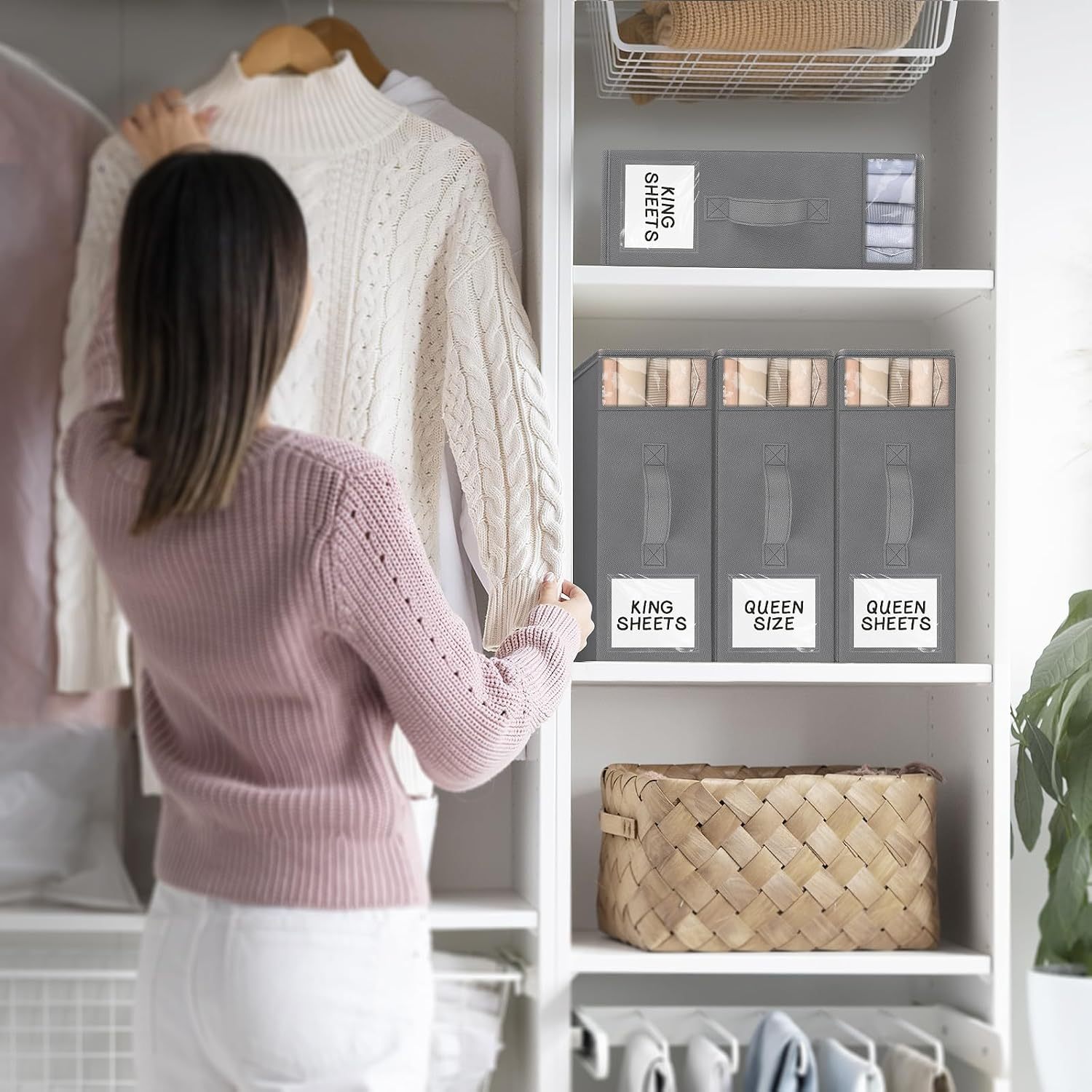 Sturdy Foldable Bed Sheet Closet Organizers and Storage