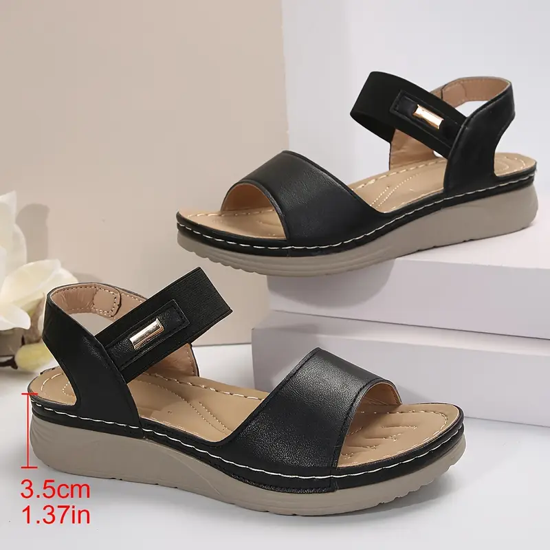 womens summer wedge sandals casual open toe soft sole slingback shoes lightweight outdoor sandals details 4