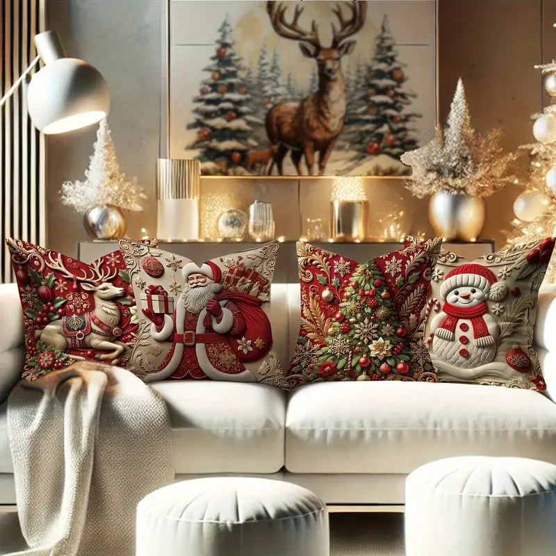 🎅Wyprzedaż świąteczna 49% TANIEJ🎄Poszewka na poduszkę z motywem świątecznym