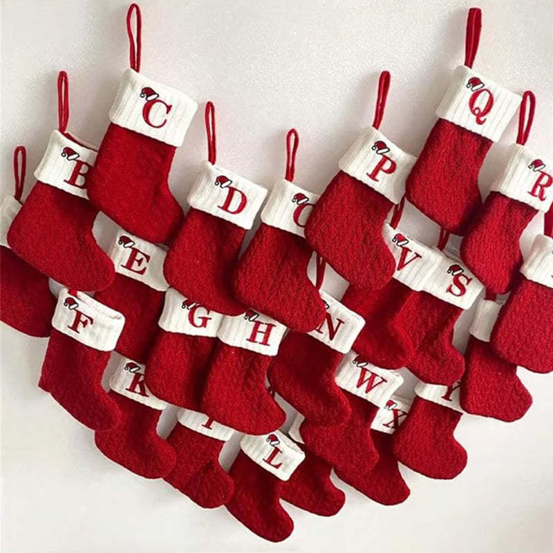🎅Christmas Gift Idea 🎁Personalized Initial Knitted Christmas Stocking